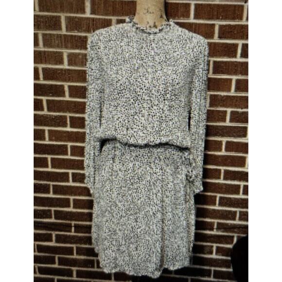Sanctuary Dress Long Sleeve Smock Neck Tie Belt Midi Spotted Dress 8 NWOT - Picture 1 of 2
